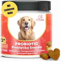 Probiotika für Hunde als Leckerli -120 Snacks- Verbesserte Verdauung & Immunsystem -Darmflora aufbauen,Verdauungsgesundheit,Empfindliche Bäuche, Wachsartige und Juckende Ohren,wurmkur