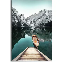 Reinders! Wandbild »Wandbild Berg See Rocky Mountains - Glacier - Winter«, Seelandschaft, (1 St.) Reinders! Farbe Bild(er): grün