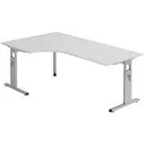 bümö Eckschreibtisch O-Serie Grau / Silber