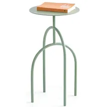 JVmoebel Moderner Beistelltisch mit Metallgestell und runder Tischplatte