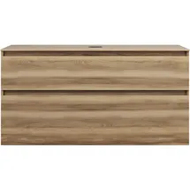 Burgbad Lin20 Waschtischunterschrank inklusive Konsolenplatte, 2 Auszüge, 1202x552x661mm, WXOD120F5357, Farbe: Frassino Dekor Cappuccino
