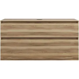 Burgbad Lin20 Waschtischunterschrank inklusive Konsolenplatte, 2 Auszüge, 1202x552x661mm, WXOD120F5357, Farbe: Frassino Dekor Cappuccino