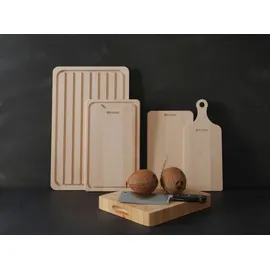 HENDI Tranchierbrett Massives Buchenholz 3 39 x 23 cm Braun
