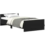 vidaXL Bett, Bettrahmen mit Kopfteil Schwarze Eiche Holzwerkstoff