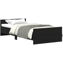 vidaXL Bett, Bettrahmen mit Kopfteil Schwarze Eiche Holzwerkstoff
