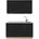 Vicco Küchenzeile 140 cm Schwarz gestreift/Goldkraft Eiche