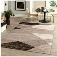 Vimoda Moderner Teppich Geometrisches Muster Meliert in Braun Beige, Maße:60x110 cm