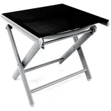 Mojawo Garten Fußhocker ZUSAMMENKLAPPBAR Klapphocker WITTERUNGSBESTÄNDIGES Aluminium WETTERFESTE Gartenmöbel SILBER und SCHWARZ Schwarz
