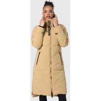 Marikoo Winterjacke Benikoo langer Winter Mantel gesteppt beige|braun L