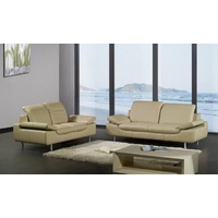 JVmoebel Sofa Sofagarnitur Sofa Couch Ledersofa Sitz Polster Sofas 3 1 Sitz Couchen, Made in Europe beige