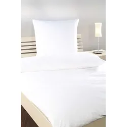 Bettbezug Weiß 140x210+30 cm 100% Baumwolle Uni glatt mit Hotelverschluss Bettwäsche Bezug für Bettdecke