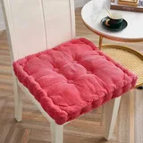 2er Set Stuhlkissen, Sitzkissen 45 * 45cm für Indoor und Outdoor, Bodenkissen, aus 100% Baumwolle Polsterung Steppkissen/Bodenkissen, Festes Bodenkissen,Yogakissen, Haustierbett, Rosenrot