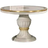 Xlmoebel Esstisch Runder Esszimmer Tisch Holz Runde Klassische Barock Möbel (1-St., Esstisch), Hergestellt in Europa weiß