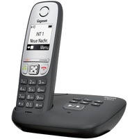 Gigaset A415A, Schnurloses Telefon DECT mit Anrufbeantworter, Freisprechfunktion, Kurzwahltasten, Telefonbuch mit 100 Einträgen, Kontrastreiches Grafik Display und leichter Bedienung, schwarz