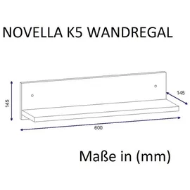 moebel17 Wandregal Weiß, B/H/T: ca. 60x14.5x14.5 cm - weiß