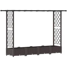 vidaXL Hochbeet mit Rankgitter und Dach 203 x 40 x 123 cm Braun