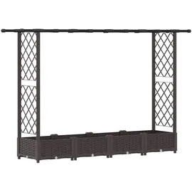 vidaXL Hochbeet mit Rankgitter und Dach 203 x 40 x 123 cm Braun