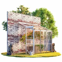 Alu Beistellgewächshaus 190x130x202cm mit Fenster