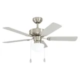 EGLO Cadiz 106,6 cm Deckenventilator nickel matt/weiß mit Licht