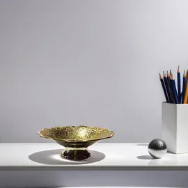 Marrakesch Orient & Mediterran Interior Orientalische Indische Messingschale Rayhan goldfarben/silberfarben