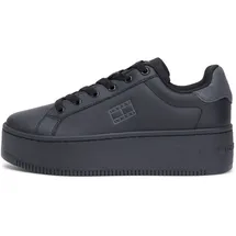 Tommy Hilfiger Tommy Jeans Damen Flatform Sneaker Essential Low Top, Schwarz (Black), 38