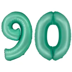 XL Folienballon mint grün Zahl 90