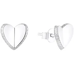 s.Oliver Damen Ohrstecker 2035757 Herz Zirkonia Silber