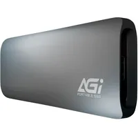 AGI ED198 1TB Tragbare SSD, USB-C USB 3.2 Gen 2 Externe NVMe Solid State Drive, Lesegeschwindigkeiten von bis zu 1050MB/s, kompatibel mit PC, Windows, Mac, Linux und Android - Eisen Grau