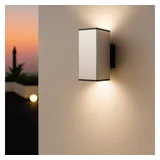 Melitec LED-Wandleuchte, moderne Wandlampe eckig, Up & Down-Light, aus Edelstahl