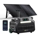 IEE 3200W Solargenerator P3200 mit 200W Solarpanel, 2048Wh Tragbare Powerstation, LiFePO4 Akku, 0–80% in 45 Min.Laden, APP, 16 Anschlüsse, Portable Power Station für Camping/Wohnmobile/Notstrom