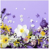 HOME FASHION Papierserviette 20 Servietten Soft Spring lilacs 33x33cm, (20 St) gelb|lila