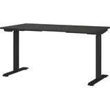 Germania Schreibtisch grafit rechteckig, T-Fuß-Gestell schwarz 140,0 x 80,0 cm