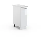 Vicco Apothekerschrank Fame-Line, Weiß Hochglanz, 30 cm, AP Marmor, zur Kombination mit weiteren Modulen der Fame-Line Serie
