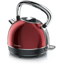 Arendo Wasserkocher mit Temperatureinstellung, 1,7 l, 2200 W, Edelstahl Retro Style Vintage, Überhitzung & Trockenkochschutz, schwarz