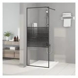 vidaXL Duschwand für begehbare Dusche Schwarz 80 x 195 cm ESG-Glas Klar