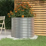 FUDUGEHMIOFWFJJ blumentopf Gross innen,pflanzkübel Kunststoff groß,Pflanzkübel Pulverbeschichteter Stahl 80x80x68 cm SilberGeeignet für Garten, Terrasse, Schlafzimmer, Wohnzimmer