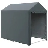 Outsunny Garagenzelt, 1,2 x 1,79 x 1,65 m Lagerzelt mit UV-Schutz, Reißverschlusstür, Wasserabweisend Foliengarage für Motorrad, Dunkelgrau