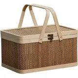 Famanu Picknickkorb aus Bamboe - umweltfreundlich - 30 x 20 x 16 cm