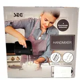 SEG® Handmixer Handrührer 5 Geschwindigkeitsstufen Knethaken Rührbesen schwarz