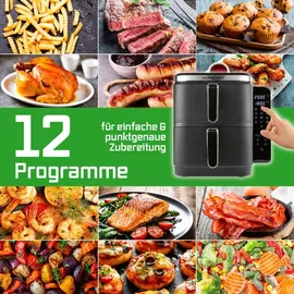 GOURMETmaxx FryUp Vertikale Doppelkammer Schwarz 15305