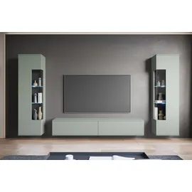 INOSIGN Wohnwand »Kenia, Vitrine Türanschlag links/rechts wechselbar« 3 Stk. tlg., grün