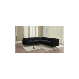 S-Style Chesterfield Ecksofa Natalie ¦ schwarz ¦ Maße (cm): B: 264 H: 75