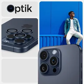 SPIGEN Glass tR EZ Fit Optik Pro 2 Pack Blue Titanium iPhone 17 Pro/16 Pro/17 Pro Max/16 Pro Max