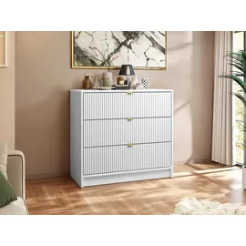 Mirjan24 Tireno 80 x 75 x 40 cm Weiß / Gold