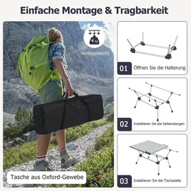 Bextsrack Campingtisch Aluminium Silber