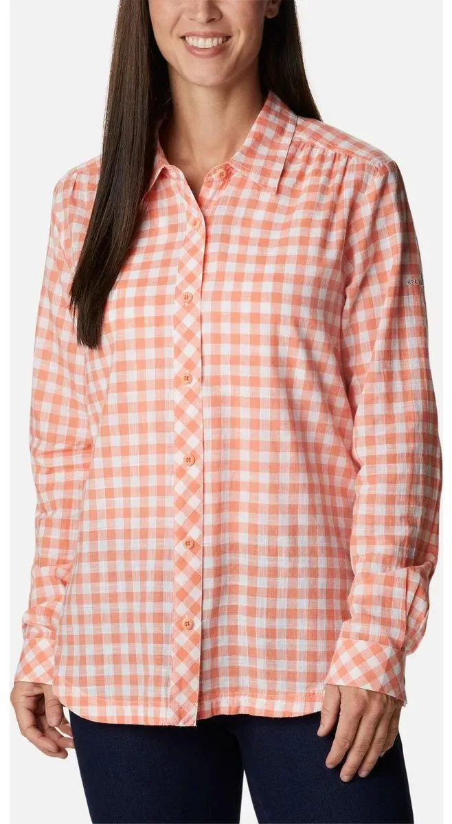 Columbia Camp Henry III Long Sleeve Shirt coral reef gingham (879) L