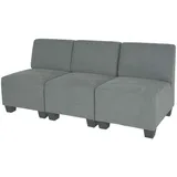 Mendler Couch Stoff 3-Sitzer Grau