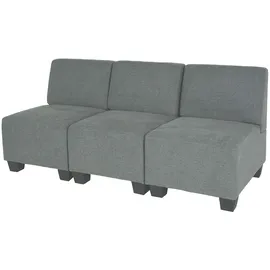Mendler Couch Stoff 3-Sitzer Grau
