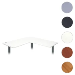 Tischplatte HWC-D40 für Eck-Schreibtisch, Schreibtischplatte, 90° MVG-zertifiziert ~ weiß