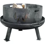 Siena Garden Feuerschalenaufsatz XXL aus Stahl Silber/Anthrazit 96 cm